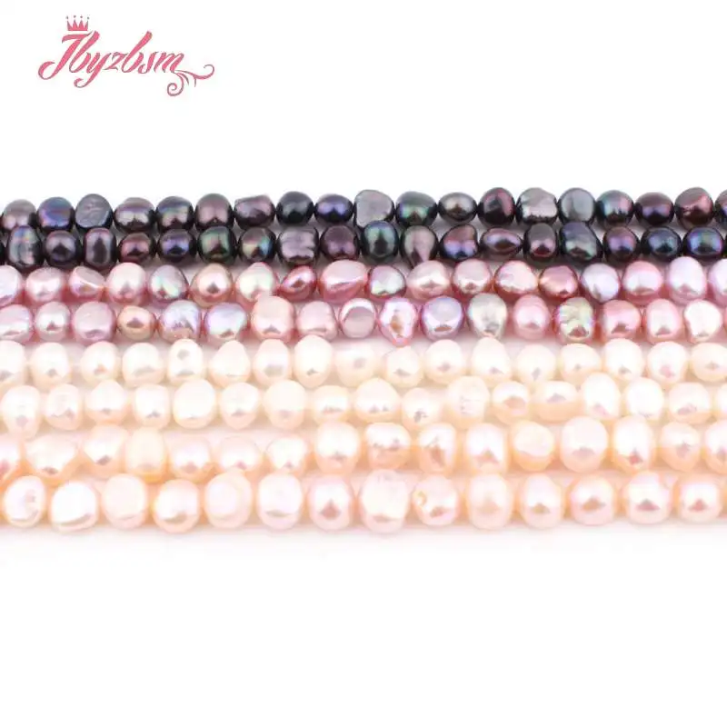 

7-8mm Freeform Freshwater Cultivate Pearl Beads Natural Stone Beads For DIY Necklace Bracelet Jewelry Making 14.5" Free Shipping