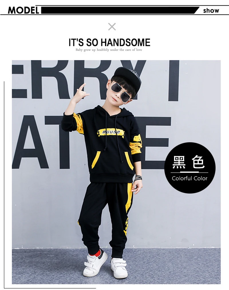 Spring Autumn Kids Clothes Boys 3 4 5 6 7 8 9 10 11 12 Years Boys Clothing Set Sports Suit Boys Hooded Jacket And Pants