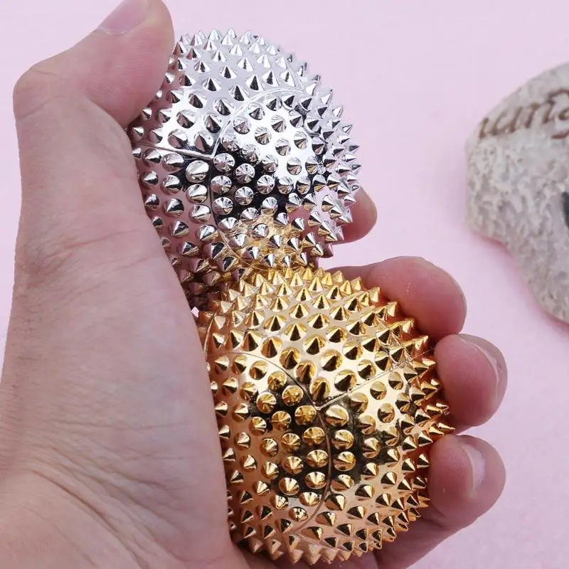 2pcs Gold Silver Hand Palm Acupuncture Ball Pain Relief Massage Stimulation Needle Massage Ball 2pcs Gold Silver Hand Palm Acupuncture Ball Pain Relief Massage Stimulation Needle Massage Ball