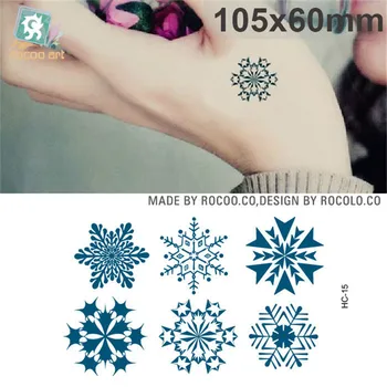 

Body Art waterproof temporary tattoos paper for men women Fresh 3d snowflake design flash tattoo sticker HC1015