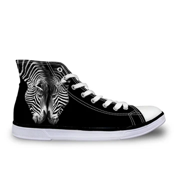 

Customized Classic Black High Top Canvas Shoes Women Comfort Vulcanized Shoes Novelty Animal High-top Female Autumn Summer Shoe