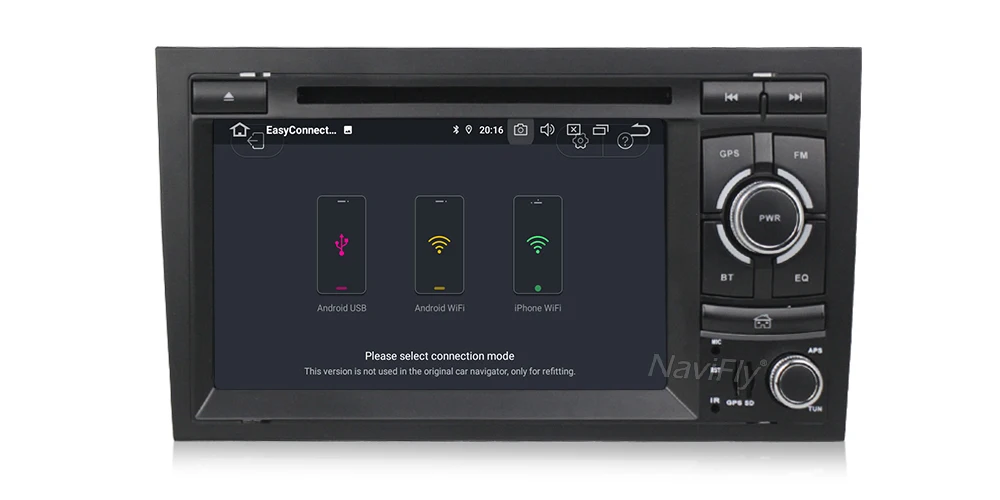 Discount NaviFly 7" 2 din PX30 IPS DSP android 9.0 car dvd player for Audi A4 S4 RS4 2002-2008  Autoradio with GPS system BT WIFI USB RDS 15