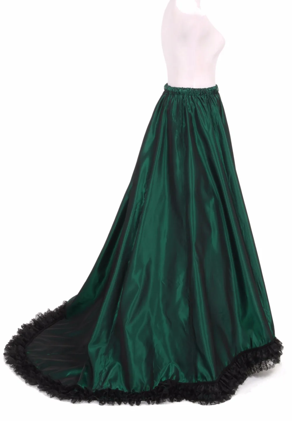 Long Dark Blue Victorian Skirt Victorian French Pleated Gathered Bustle