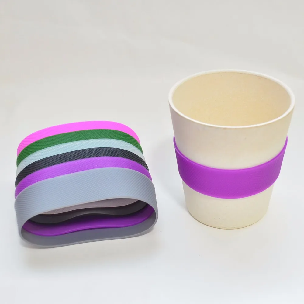 

5pcs/lot Heat insulation sleeve silicone wraps for mugs,ceramic cup sleeves Recyclable glass water cup sleeves 25mm high plumyl