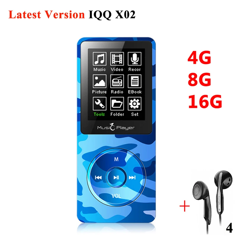 Мини MP3 плеер 16 ГБ с Встроенный динамик USB музыкальный Динамик MP 3 Player IQQ X02 mp 4
