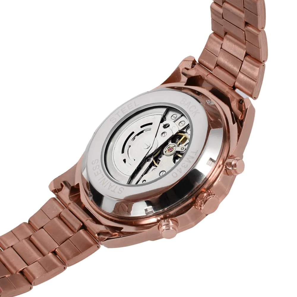 Wholesale Gold Color Skeleton Automatic Mechanical Watch Made From China Factory