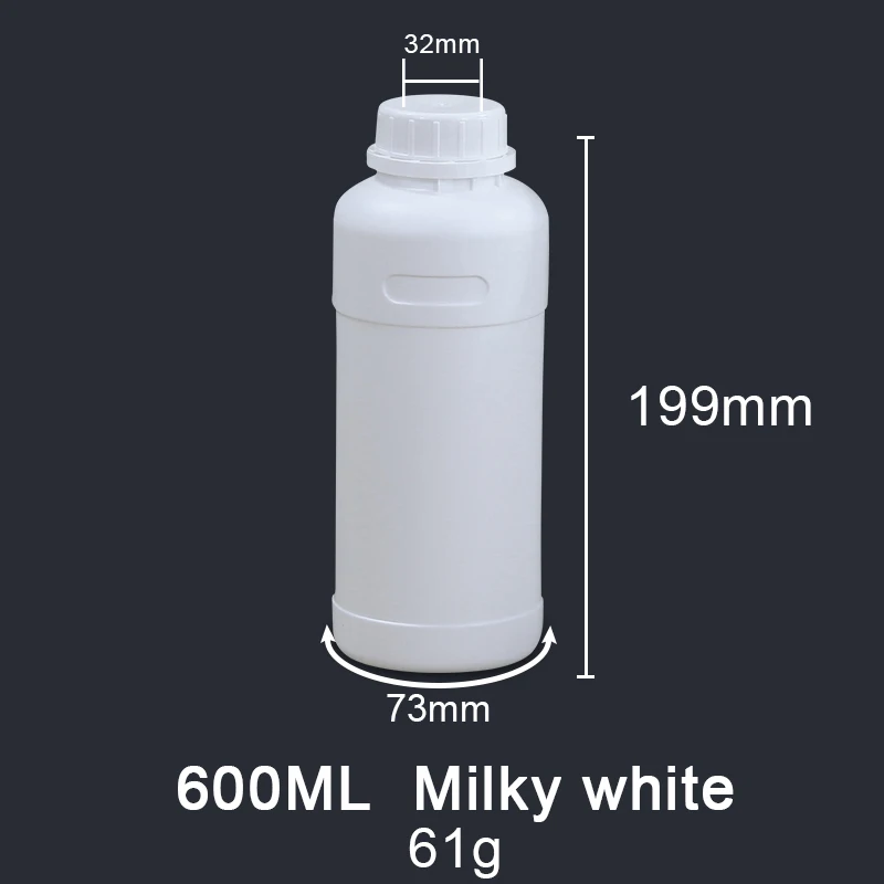 Пищевые пластиковые бутылки, банки для хранения жидких химических образцов, многоразовые бутылки для жидкого образца/эссенции/концентрата цвета - Цвет: 600ml-Milky white