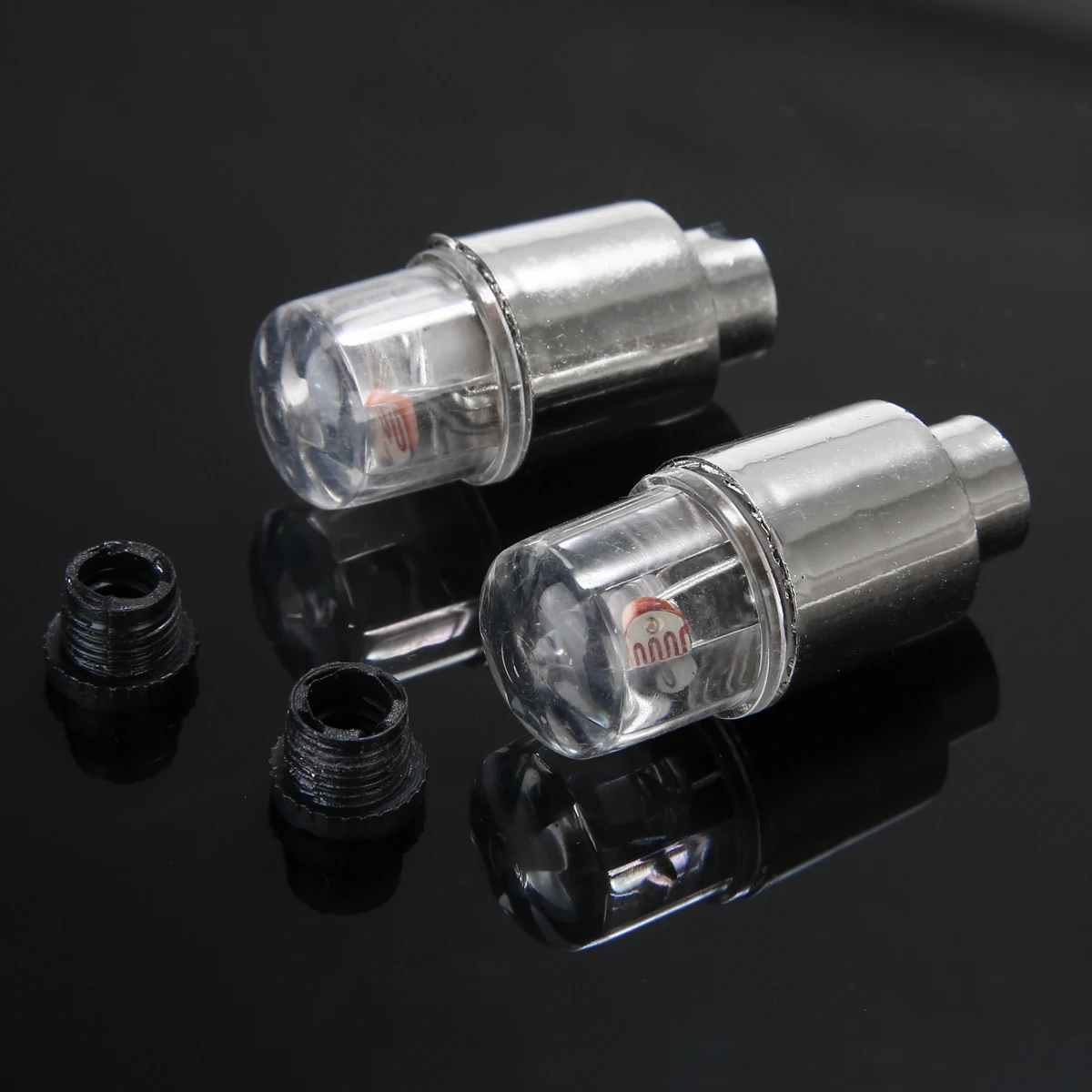 Mayitr 2pcs Car Tyre Valve Light Motorcycle Wheel Tire Cap Spoke Neon LED Flash Light Lamp for Car Bike Decoration