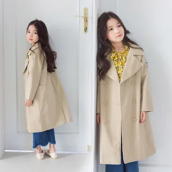 

Brand Girls 2018 Autumn New Kids Jacket Long Style Children Trench Toddler Cotton Jackets Fashion Baby Coat Tops Fashion,#3491