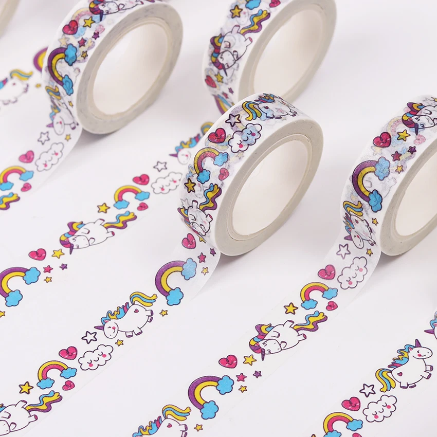 2PCS-Cute-Style-Cartoon-Rainbow-Animals-Unicorn-Decorative-Washi-Tape-DIY-Scrapbooking-Adhesive-Tape-School-Office
