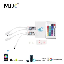 Беспроводной wifi светодиодный контроллер RGB DC5-24V Bluetooth RGBW IR/RF пульт дистанционного управления Google Home Mini для светодиодной ленты контроллер rgbww