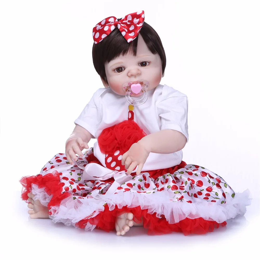 

NPK Real bebes Reborn 57CM Full Body SIlicone Girl Reborn Babies Doll Bath Toy Lifelike Newborn Princess Baby Doll