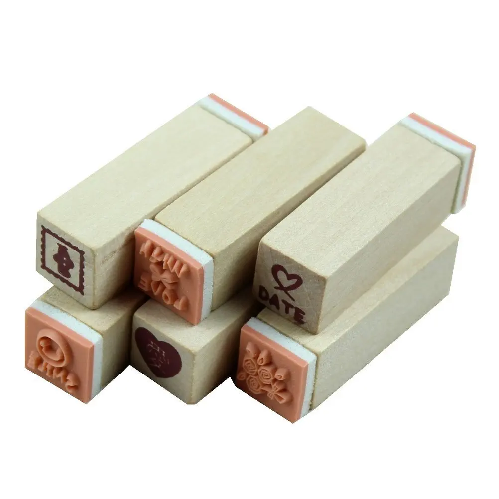 Perfect-25Pcs/набор прекрасный дневник шаблон печать штамп деревянный ящик многоцелевой деревянный резиновый