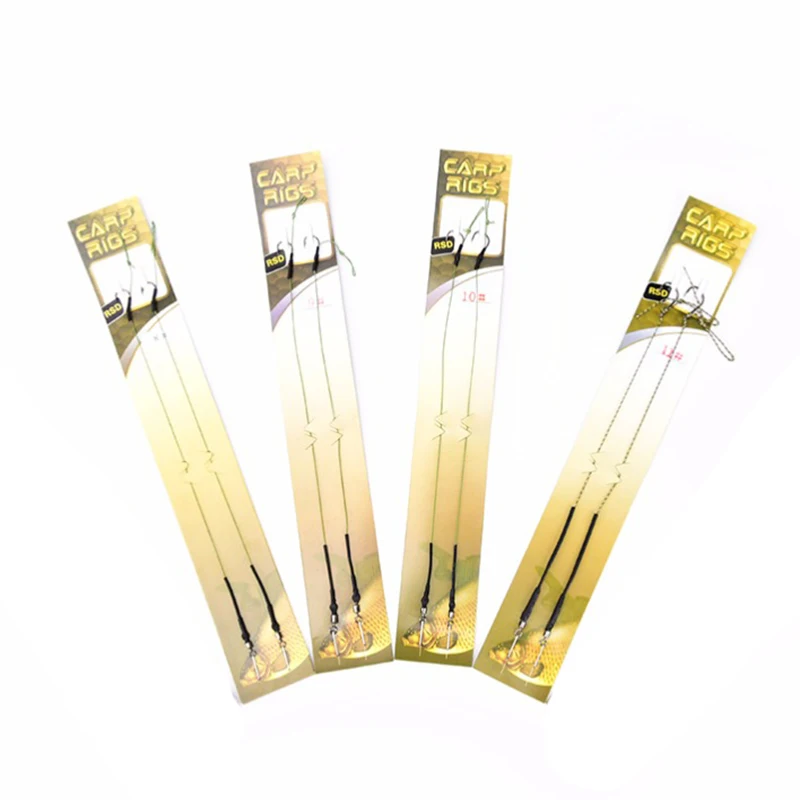 

8 Pcs/4Pcak Carp Fishing Hook Link Ready Made Rig Hook Ready Tied