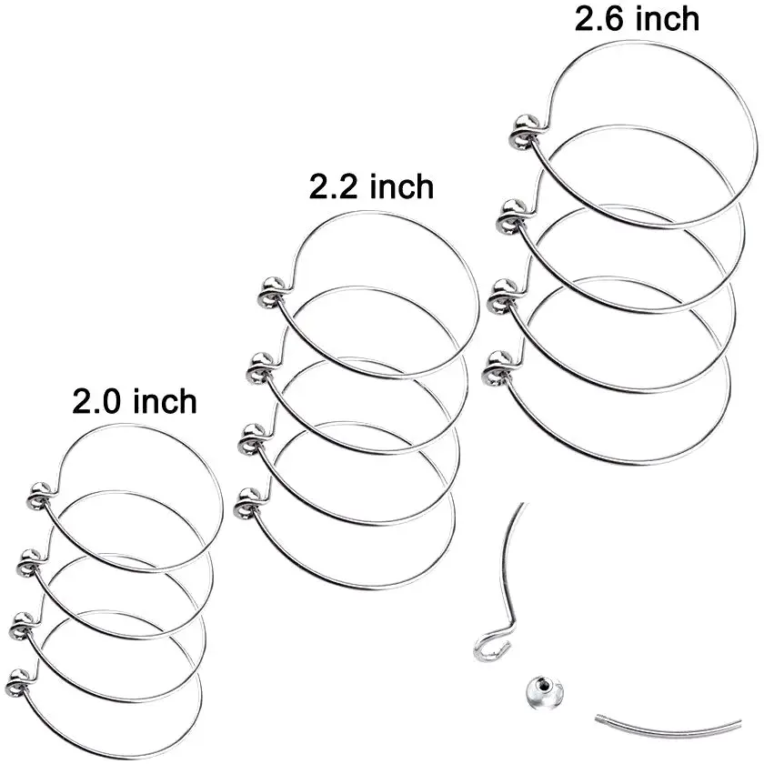 

5pcs/lot Silver Plated Bracelet 2.0 2.2 2.6inch Wire Blank Cuff Flexible Blank Bangle DIY Decorations Girl Gift