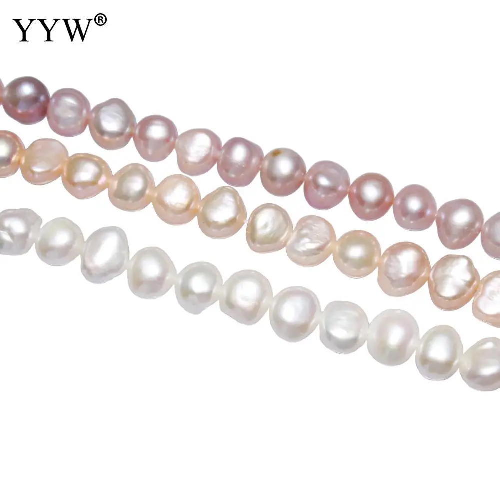 

Cultured Baroque Freshwater Pearl Beads Nuggets Natural 9-10mm 15inch/Strand Loose Pink White Purple Handmade Birthday Jewelry