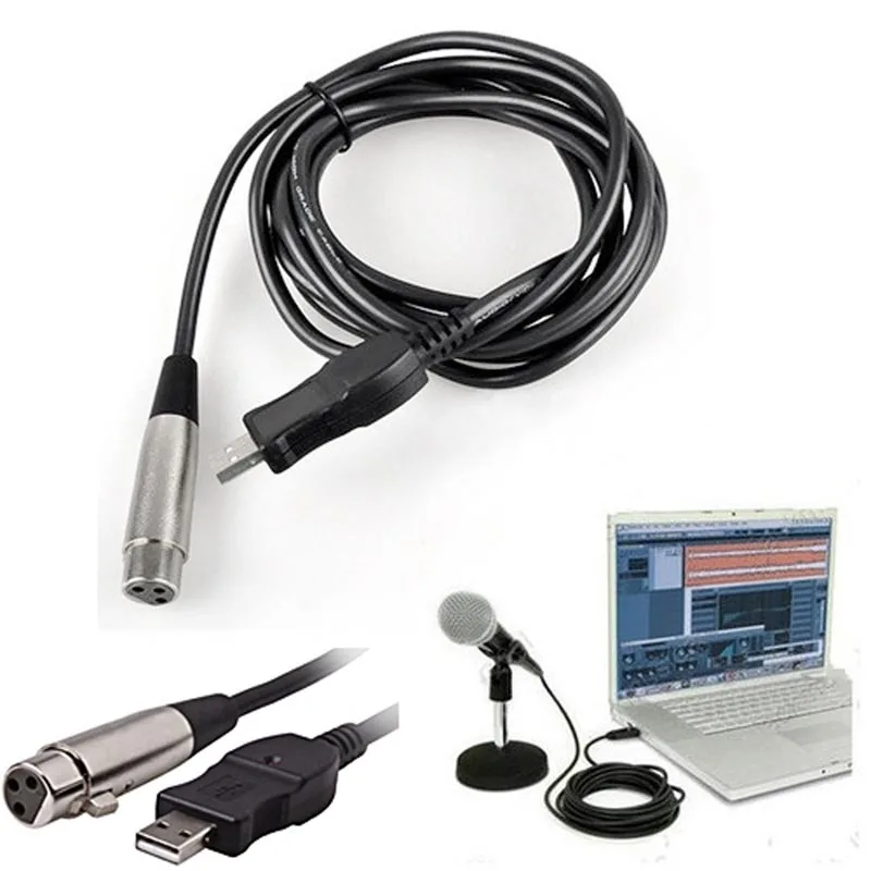 Недавно хде 10ft/3 м XLR Женский к USB 2,0 кабель инструменты/микрофоны 88