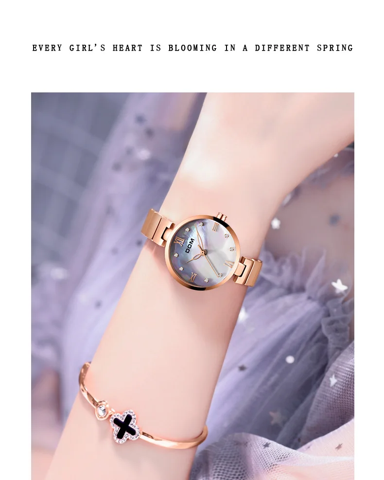 Fashion Women Watches Best Sell Star Sky Dial Clock Luxury Rose Gold Women's Bracelet Quartz Wrist Watches New G-1267G-7M