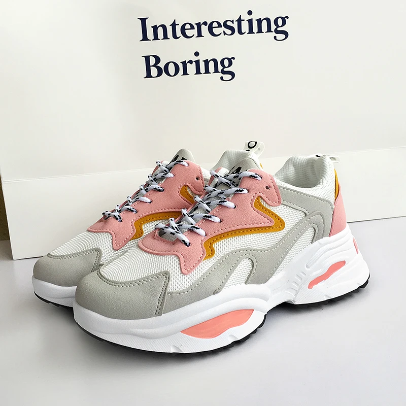 

Luxury Women's Shoes Casual Fashion Sneakers Flats Platform Ladies Shoes 2019 New Design Lace-up High Quality Zapatos De Mujer