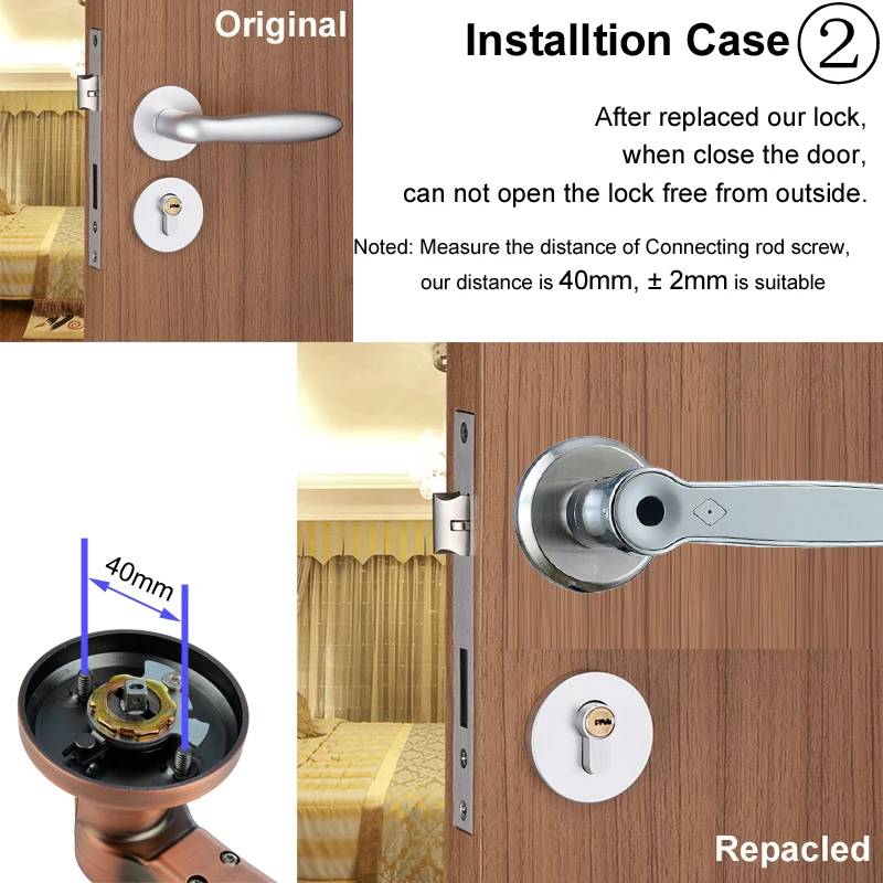 RAYKUBE Biometric Fingerprint Lock Smart 13.56Mhz IC Card Knob Deadbolt Keyless Electronic Door Lock For Home Office R-S158