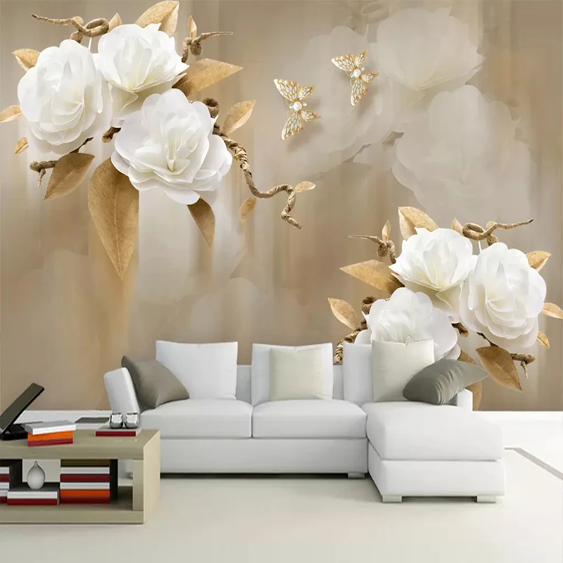 buy Custom Mural Wallpaper Retro Art Flower Oil Painting Non woven Fabric Living Room Sofa TV Background Photo Wall Paper Home Decor