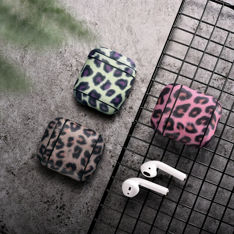 

Icarer Colorful Genuine Leather Headphone Bag Case Cover for Apple AirPods Protective Charging Bluetooth wireless Earphone Box
