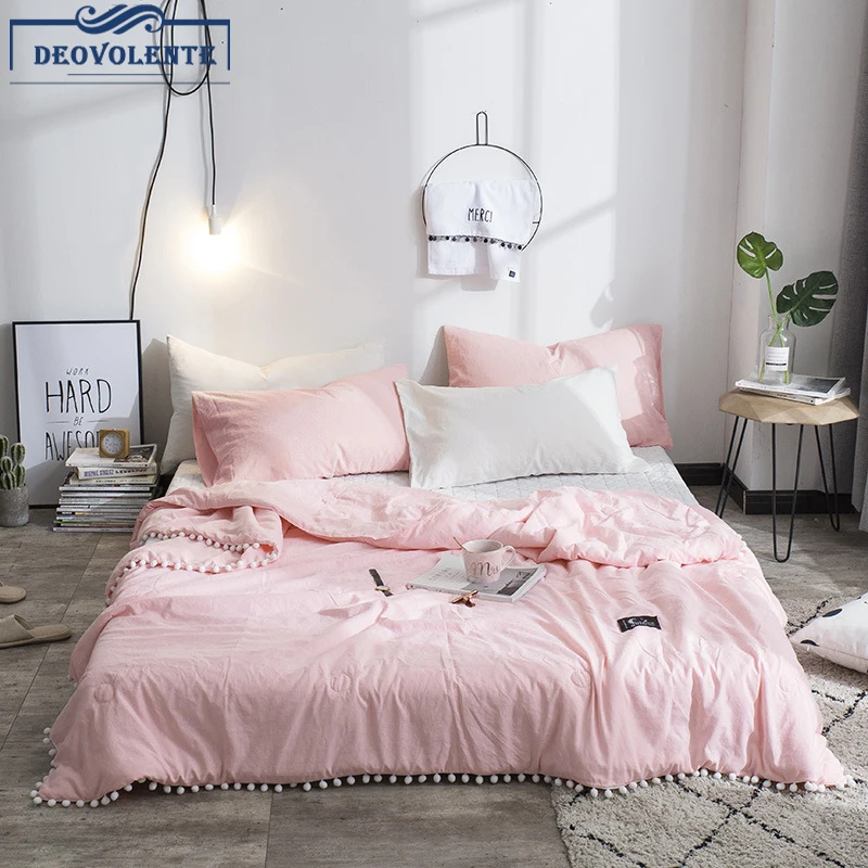 

1pc Comfortble Solid Color Summer Quilt With Small Ball 150*200/180*210/200*230 Polyester Fiber Stylish Modern Warm Soft Quilt