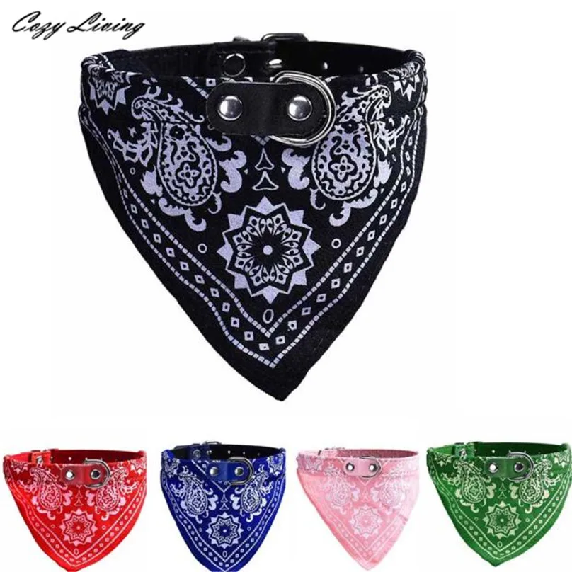 Pet Collars Pu Leather Adjustable Pet Dog Puppy Cat Neck Scarf Bandana
