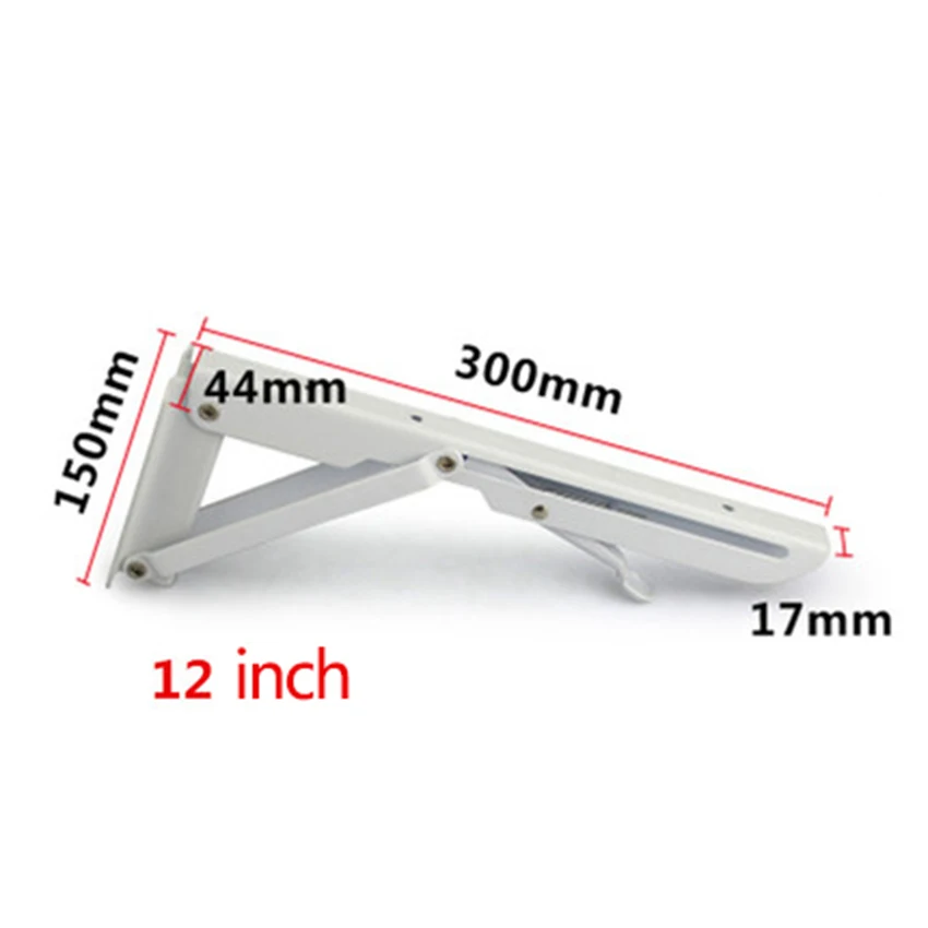2Pcs/set White triangular Folding Bracket Metal Release Catch Support Bench Table Folding Shelf Bracket Home
