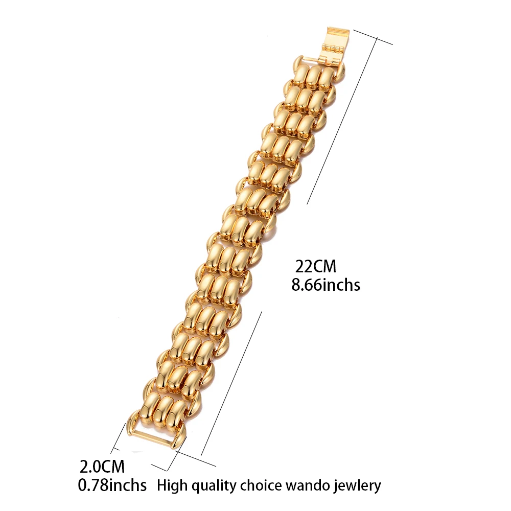 Дубай Арабский золотой цвет 21,5 см ширина браслет для мужчин и женщин цепочка классические ювелирные изделия винтажные привлекательные цепочки подарки