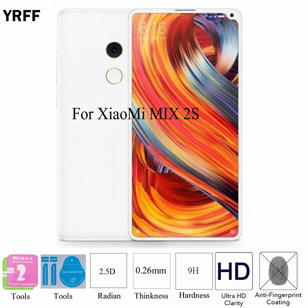 2 шт. для XiaoMi Mix 2S Защитная пленка 2.5D 0 25 мм 9H закаленное стекло Защита экрана Mi
