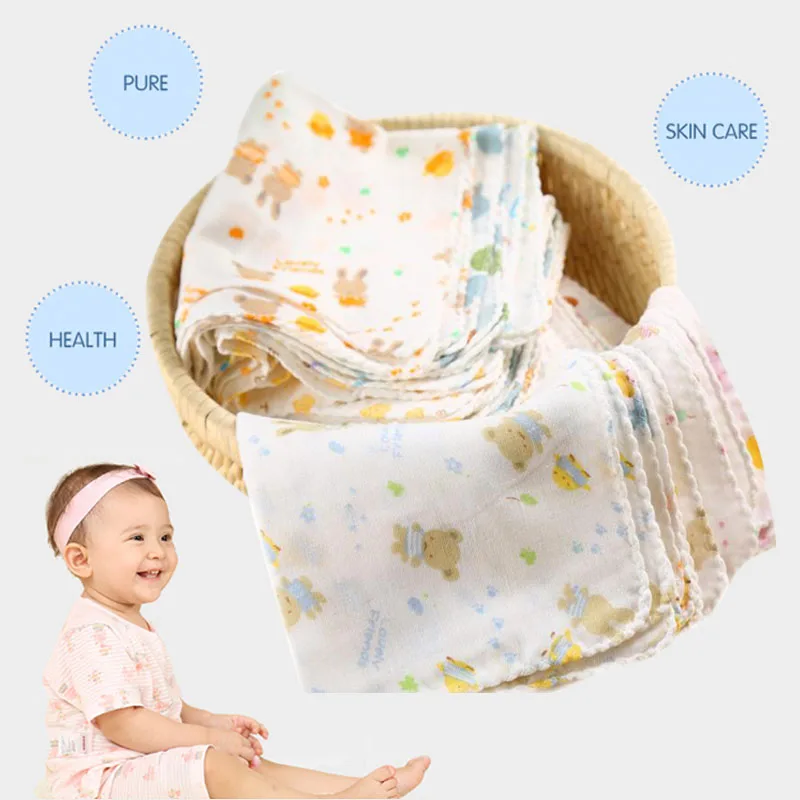 

1Pcs Baby NewBorn Girls Gauze Muslin Square Cotton Feeding Bath Facecloth Handkerchief Wash Cloths Towel 31*31cm serviette de ba