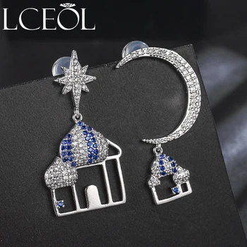 

LCEOL Luxurious Bride Statement Earrings With Cubic Zirconia Wedding Pageant Women Water Drop Luxurious Best Quality Earring