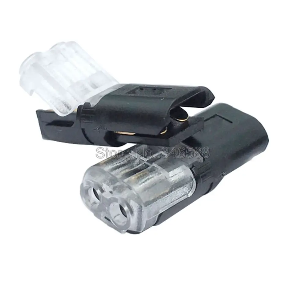 

10x 2Pins 2-Pin Pluggable Wire Joint Scotch Lock Connector 22-20AWG Wire for LED Strip Quick Splice Connector Terminal Blocks