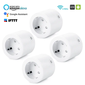 

Clearance !!!4 Pack WIFI smart plug Mini Outlet Remote Control Smart Socket with Timer Function Works with Alexa Echo & Google