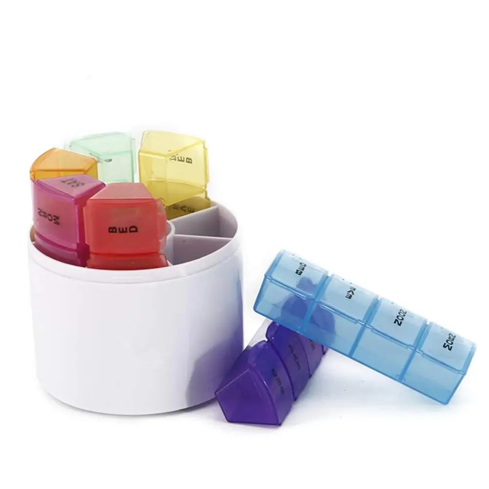 

Multi-functional Portable Seven Days 28 Grids Colorful Plastic Pill Box Household Pill Case