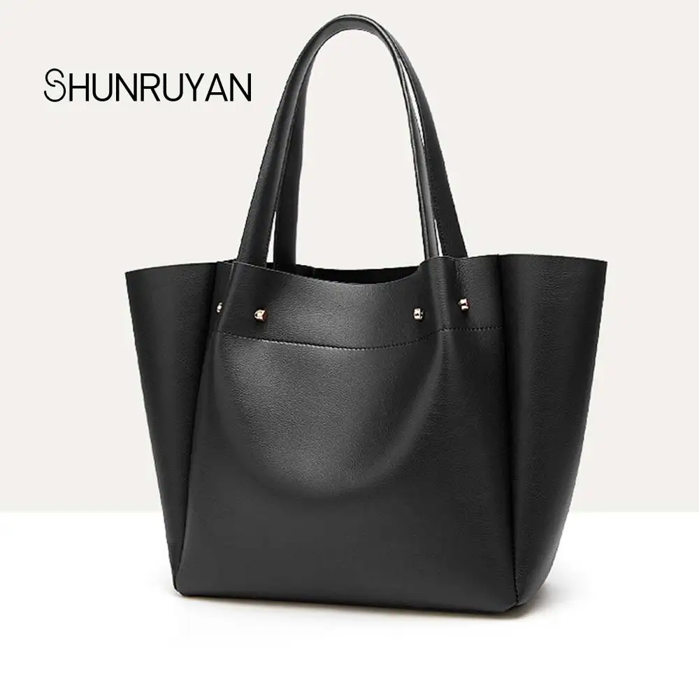 

2019 new women's bag fashion simple shoulder bag large capacity ladies handbag