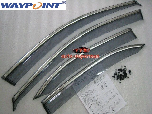 

Window Visor Vent with chrome Molidng Clips For ACURA TSX 2009-2012