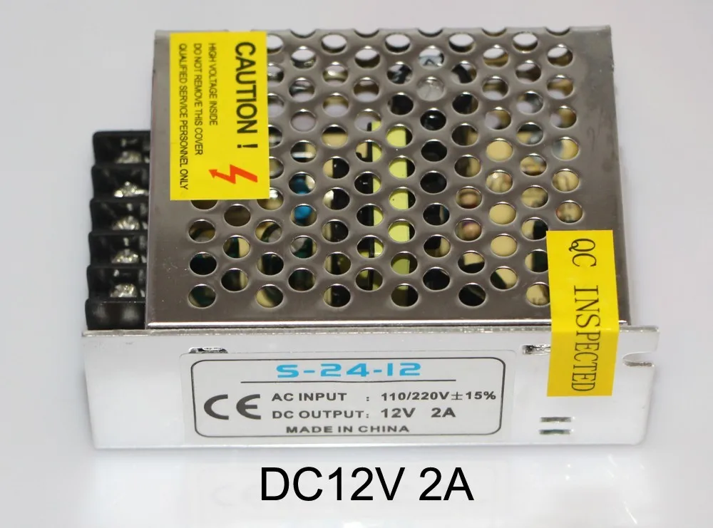 Питания со светодиодной полосой адаптер переменного тока 110 V 220 V DC/DC 12 V 24 V 1A 5A 10A 15A 20A 30A 40A 50A светодиодный Питание адаптер трансформатор - Цвет: DC12V 2A 24W