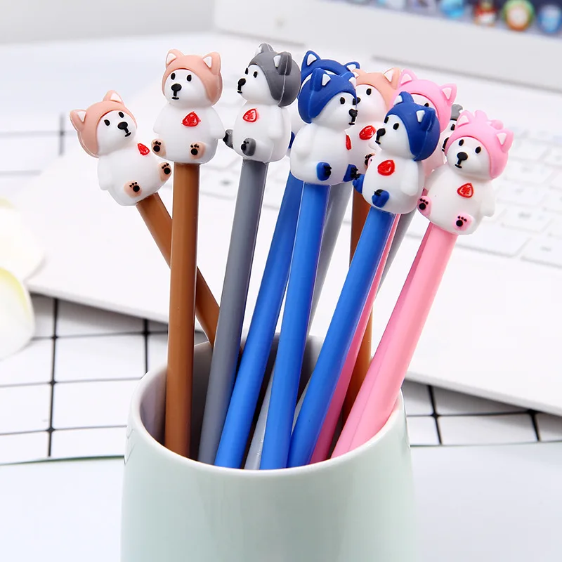 

36pcs/lot Cartoon Creative Cute Single Dog 0.5mm Gel Pen Animal Dog Black Ink Student Stationery Signature Pen Children Gift