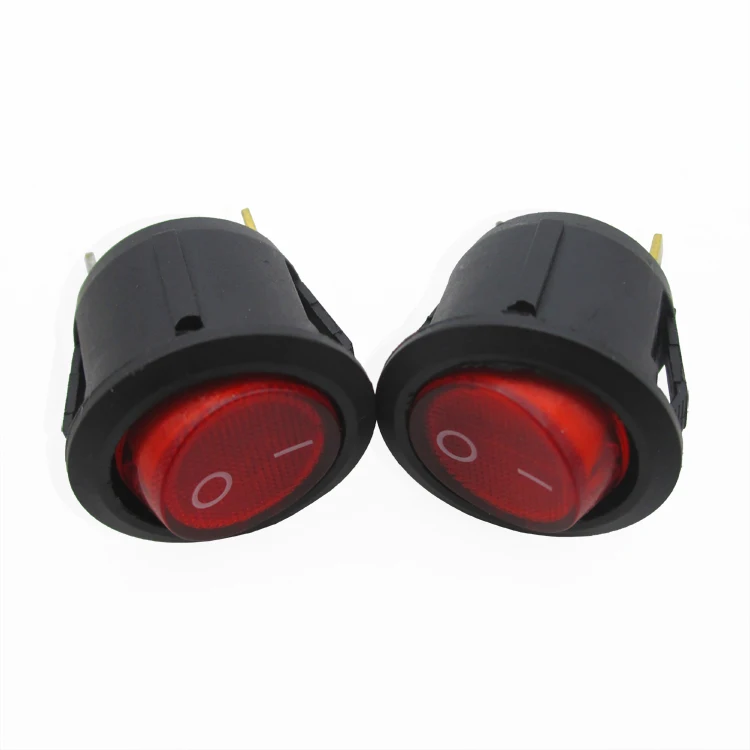 

Rocker switch rocker switch round two gear tripod with lamp power switch( 10 pieces)