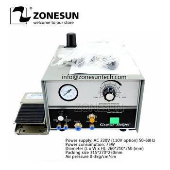 

ZONESUN Pneumatic Engraving Machine Double Ended Graver max Graver Tool Jewelry Engraver with 2 handpieces