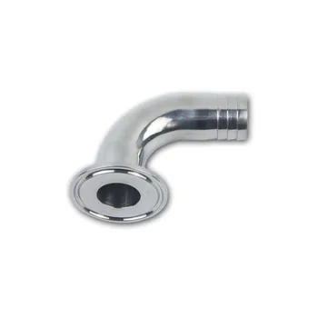 

76mm 304 Stainless Steel Hose Barb Sanitary Ferrule 90 Degree Elbow Pipe Fitting