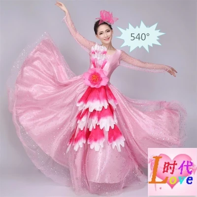 Современный танцевальный хор открытие костюм с юбкой для танцев сценические костюмы для танцев платье женское - Цвет: 540