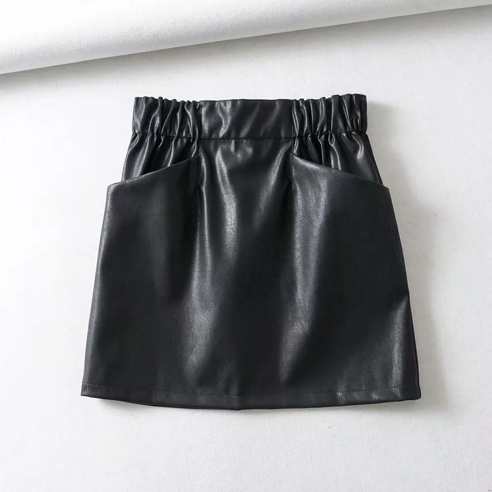 

Niu niu 38-1886 European and American fashion leather skirts