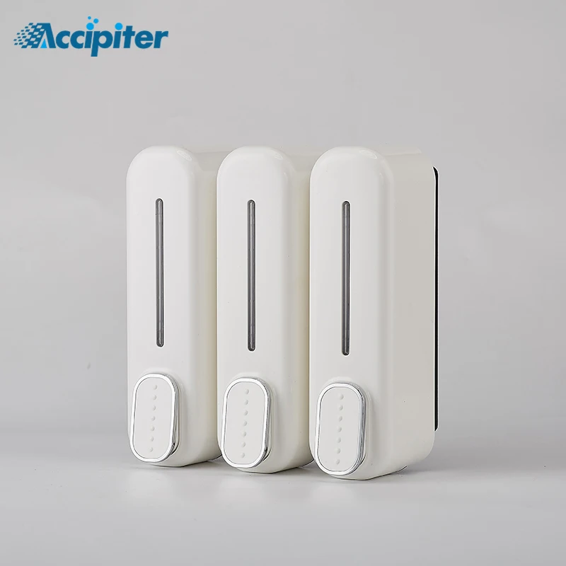 

Whiter Hand Soap Dispenser 350ml Wall Mounted Liquid Shampoo Shower Container Plastic Soap Holder for Bathroom Washroom