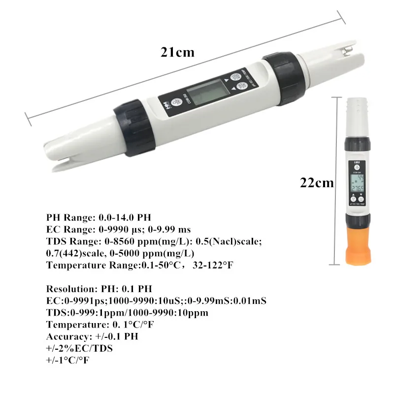 HM COM-360 4 в 1 рН-метр EC/TDS/PH/TEMP водонепроницаемый комбо ЖК-цифровой портативный ATC калибровки удержания данных инструмент Скидка 40