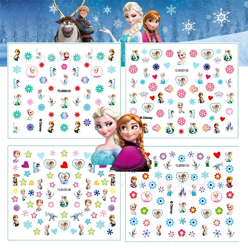 Детские наклейки Disney Мультяшные для ногтей водонепроницаемые принцессы из
