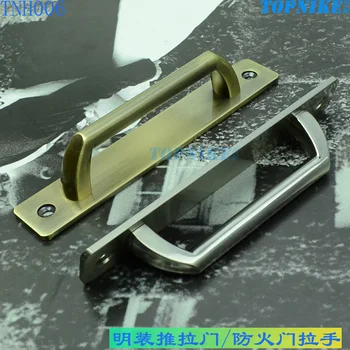 

anti fire door handle with base handle handle length:148/182 mm holes distance:128/160 mm are available silver/copper color