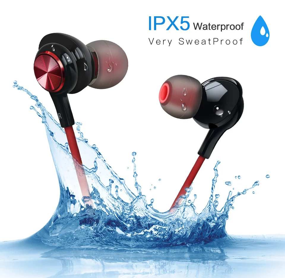 Sowak super bass IP1 Беспроводной наушники Bluetooth 4,1 легкий стерео наушники AptX IPX5 Водонепроницаемый для спорта телефон с микрофоном